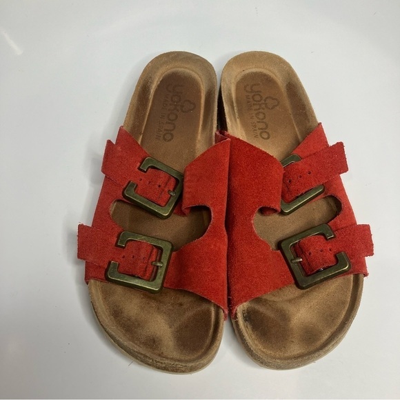 Yokono 2 strap leather sandals made in Spain red leather size 9 - Picture 4 of 10